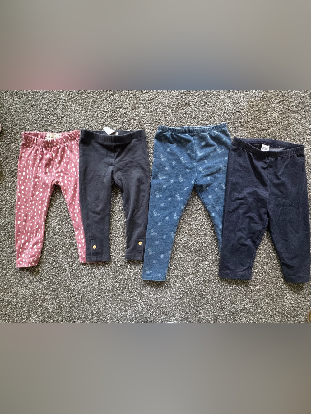 Cotton Stretch Leggings - Pink, Navy, Blue